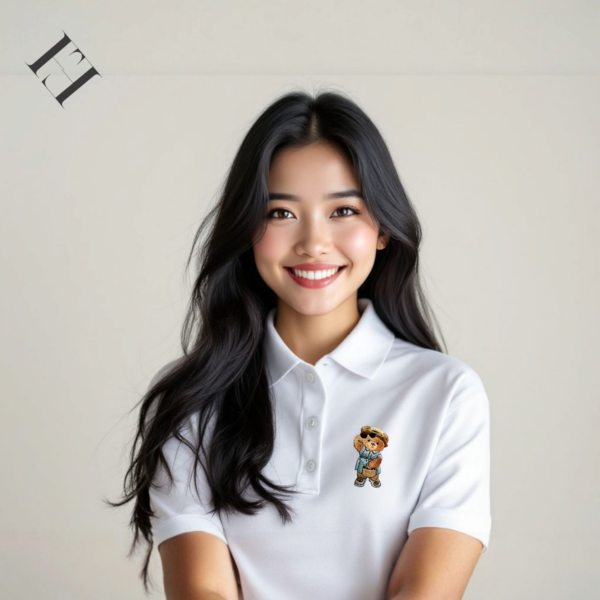 Polo Bordir Denim Bear